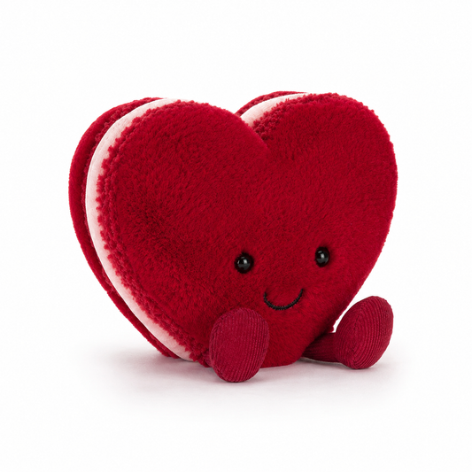 Love Macaron Red Heart Plush Toy – 15cm