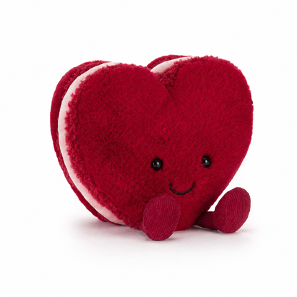 Love Macaron Red Heart Plush Toy – 15cm