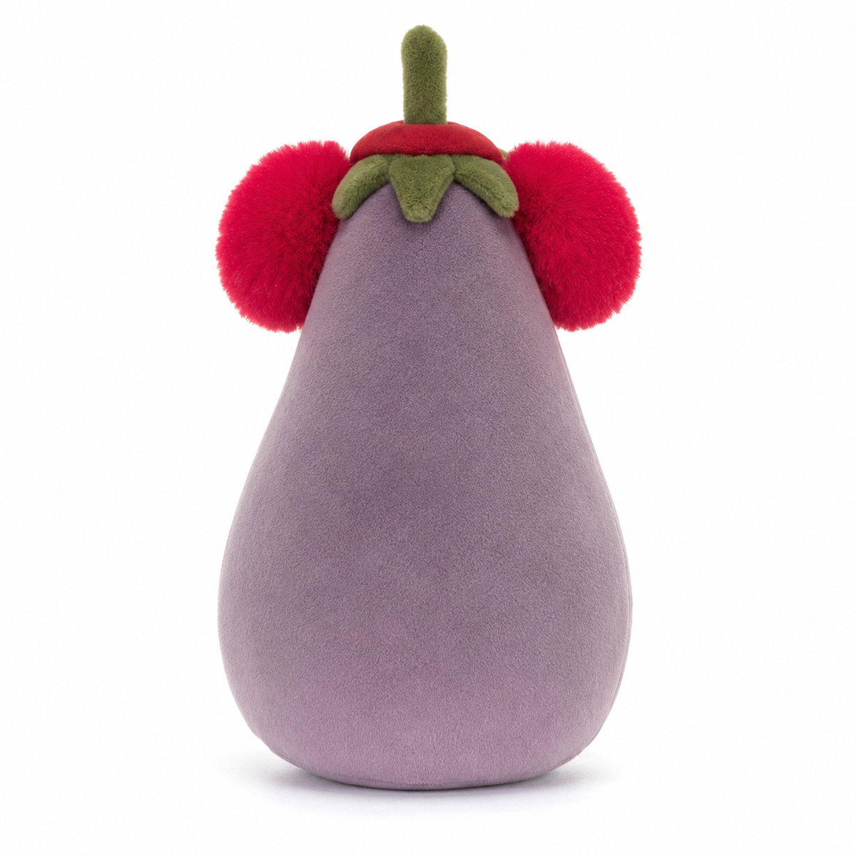 Red Earmuffs Eggplant Plush Toy – 17cm