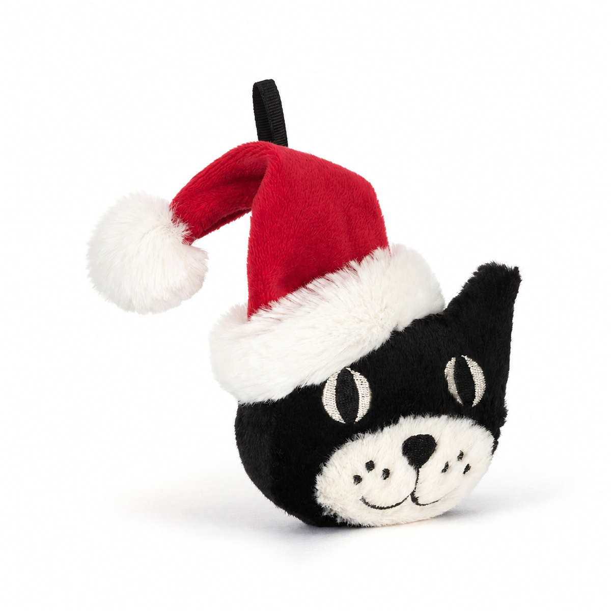 Christmas Lucky Cat Head Plush Toy – 13cm