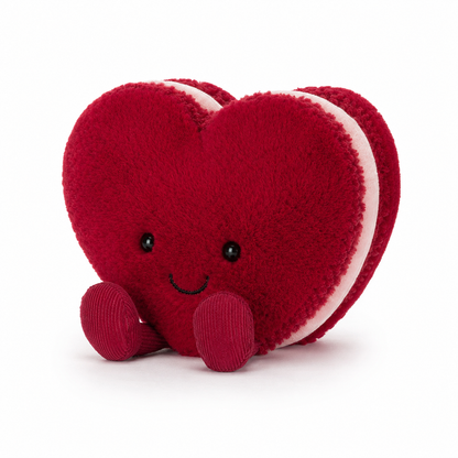Love Macaron Red Heart Plush Toy – 15cm