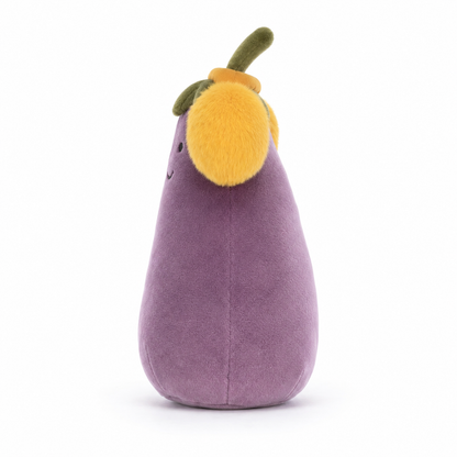 Yellow Earmuffs Eggplant Plush Toy – 17cm